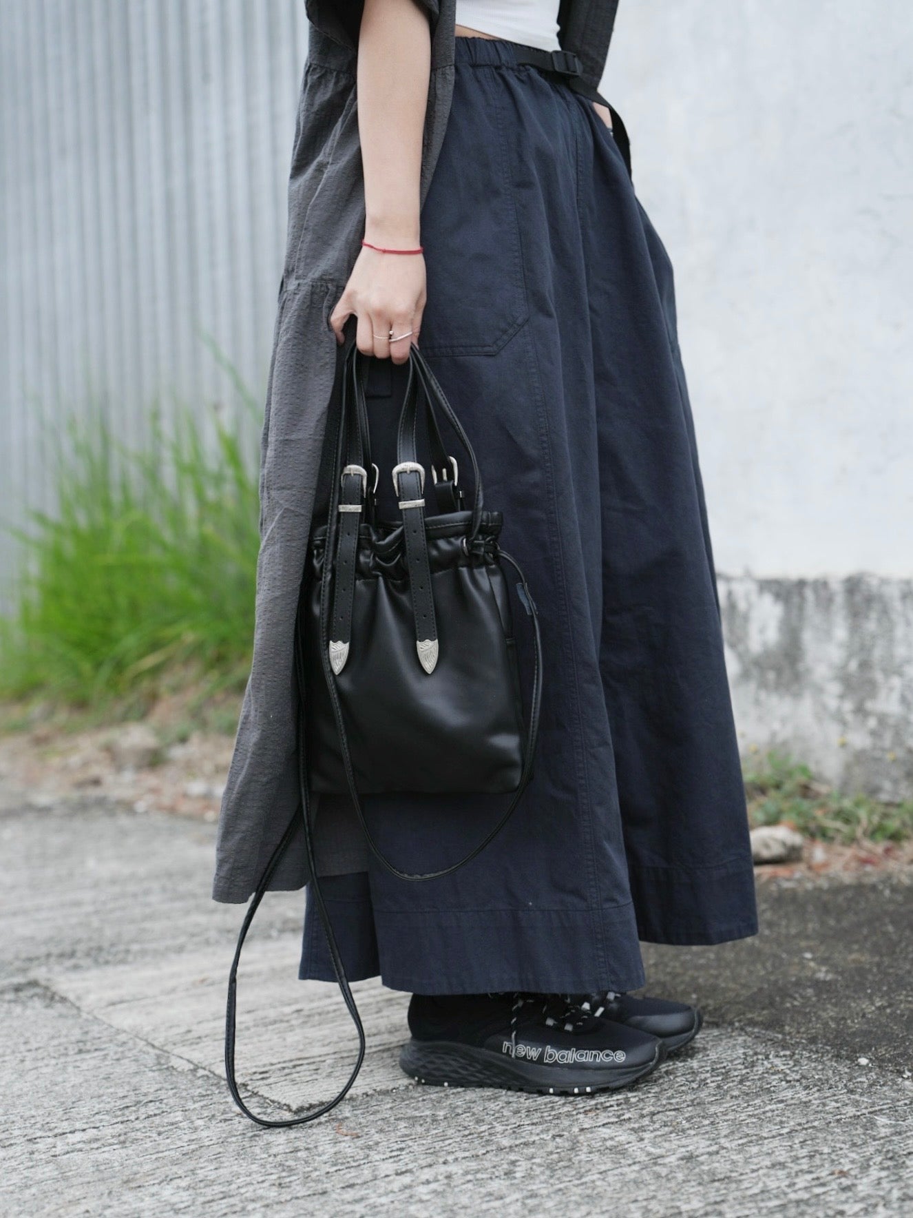 CA691 COTTON FLARE SKIRT WITH BELT