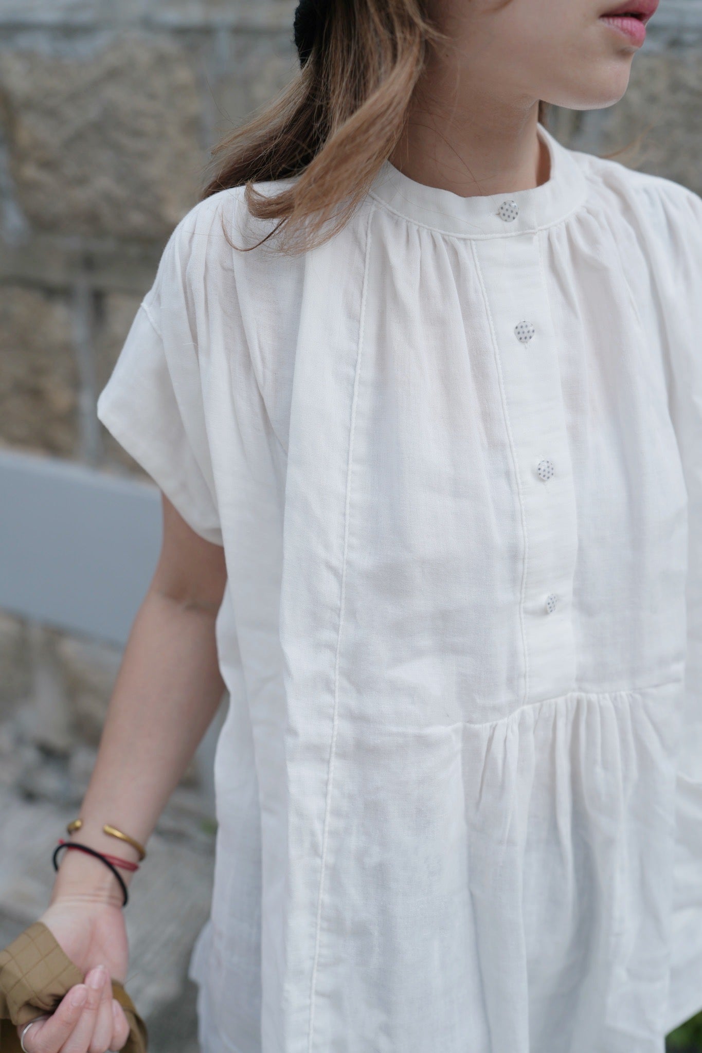 MZ788 COTTON GAUZE POCKET SHIRT BLOUSE