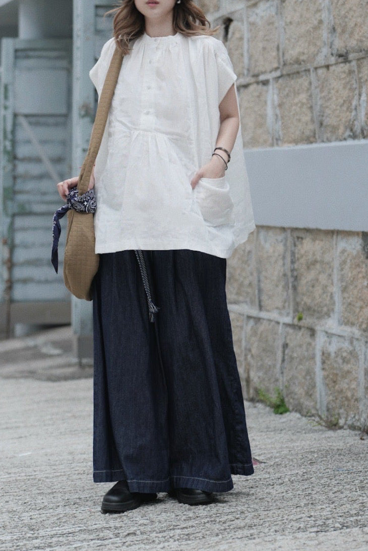 MZ788 COTTON GAUZE POCKET SHIRT BLOUSE
