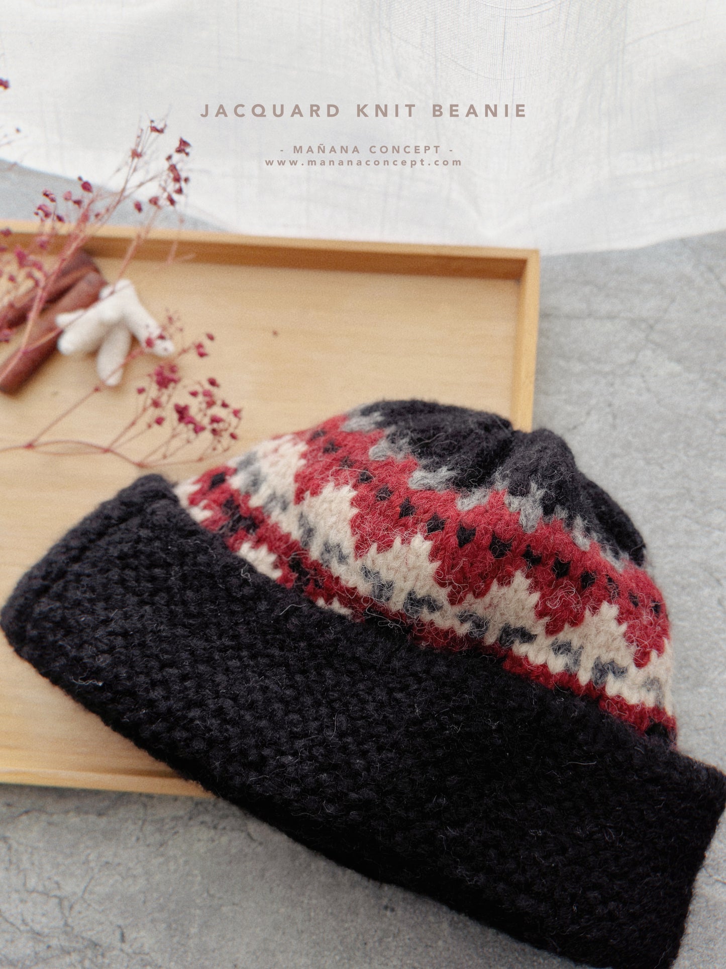 MZ569 JACQUARD KNIT BEANIE