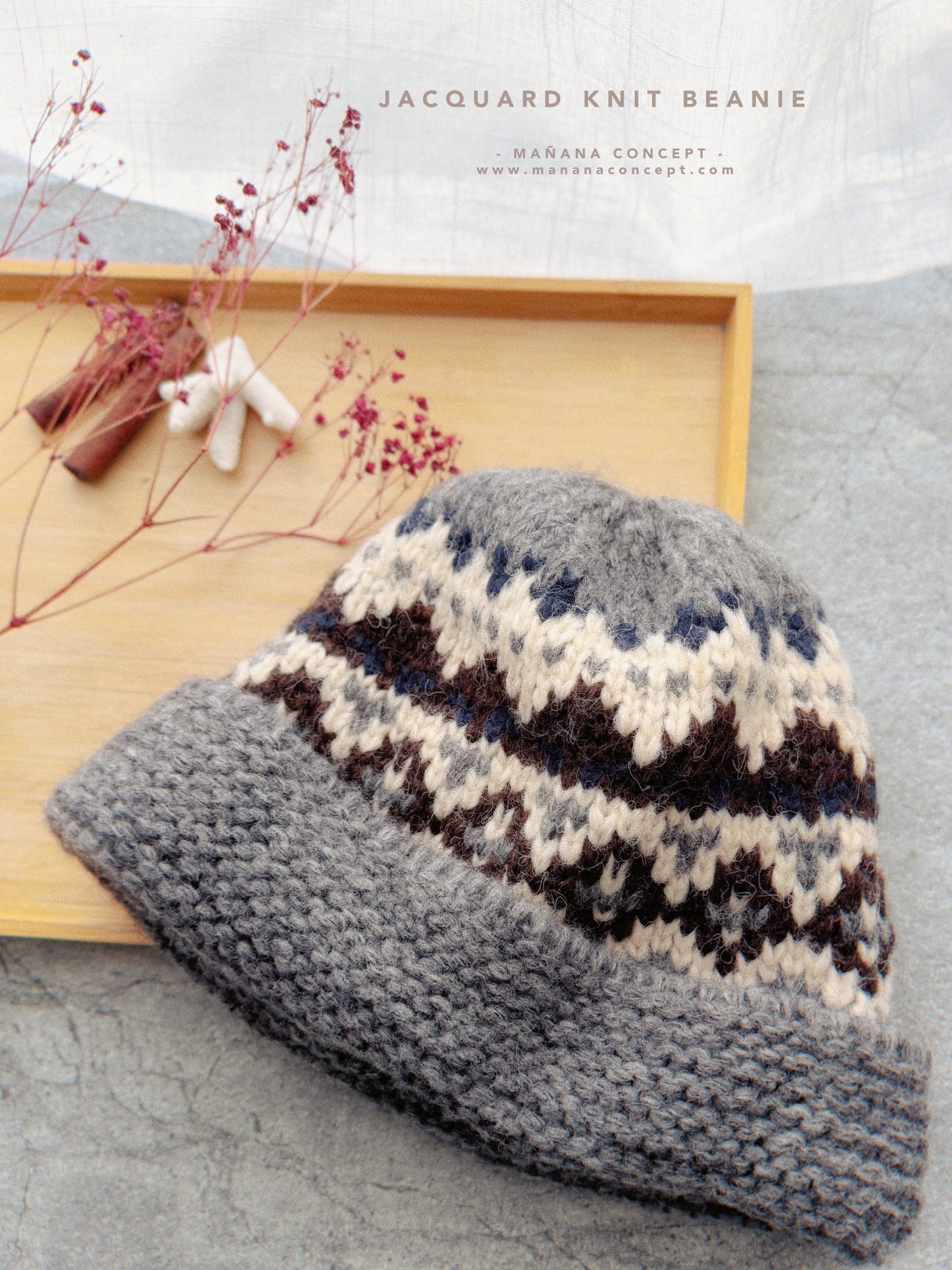MZ569 JACQUARD KNIT BEANIE