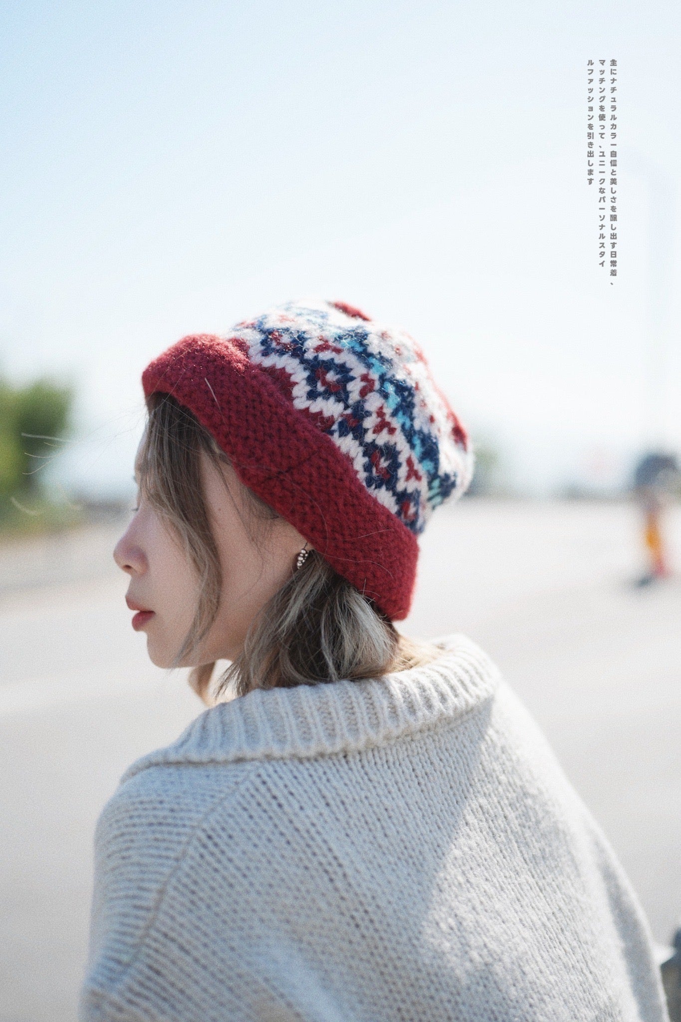 MZ569 JACQUARD KNIT BEANIE