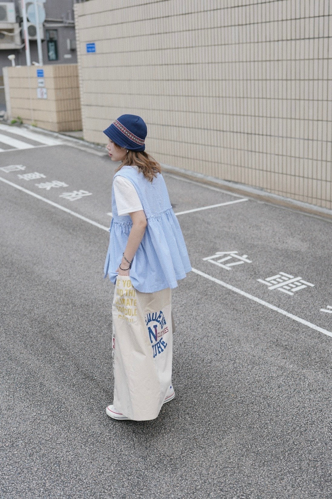 CA901 CRINKLE STRIPED VEST