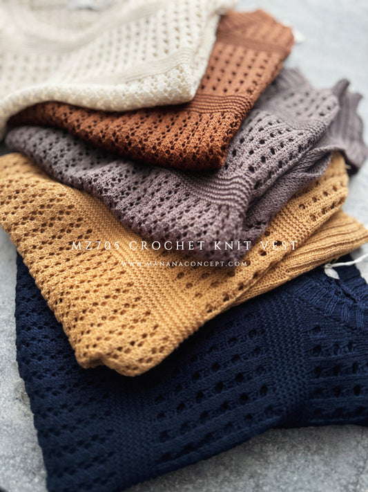 MZ705 CROCHET KNIT VEST