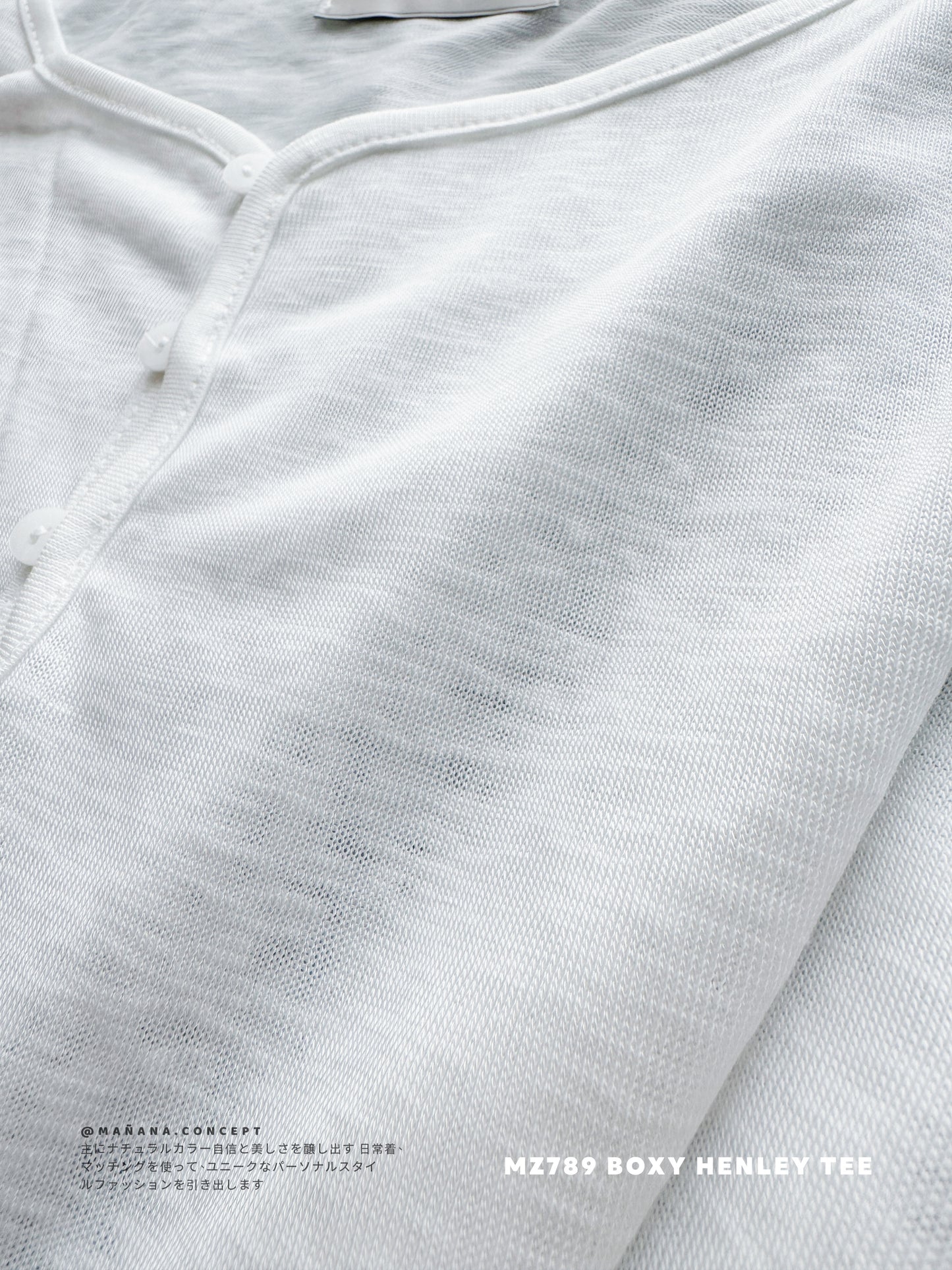 MZ789 BOXY HENLEY NECK TOP 【 2件減-$20, 3件減-$40 】