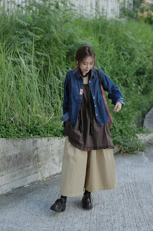 MB069 PATCHED DENIM SHIRT