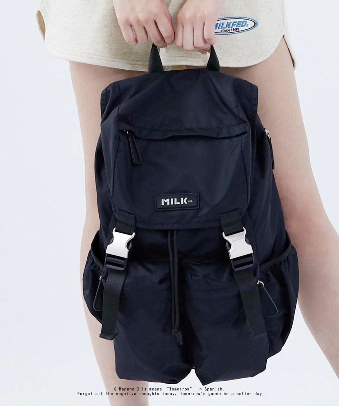 CA597 MILKFED. Logo Plate Backpack
