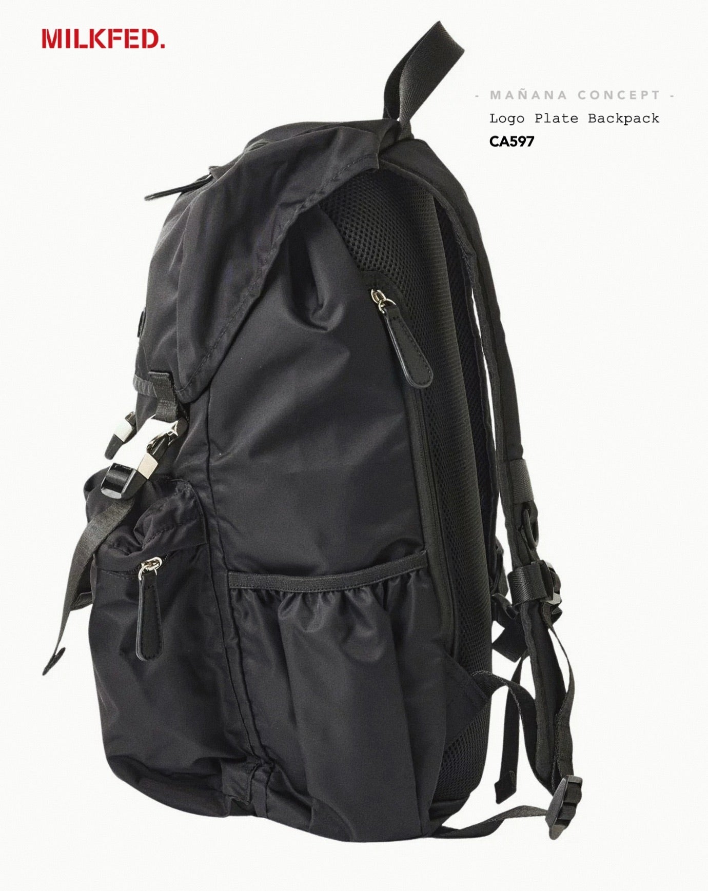 CA597 MILKFED. Logo Plate Backpack