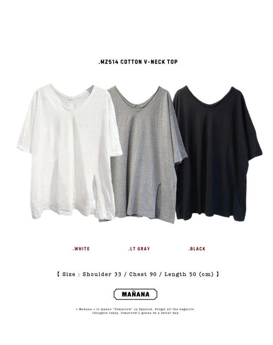 MZ514 Cotton V-Neck Top