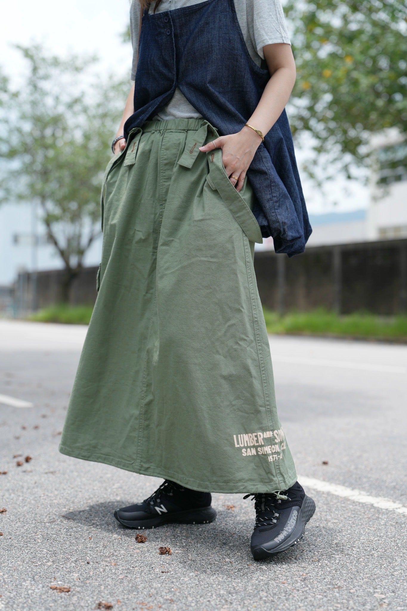 NA450 MILITARY PRINTING JUMPER SKIRT