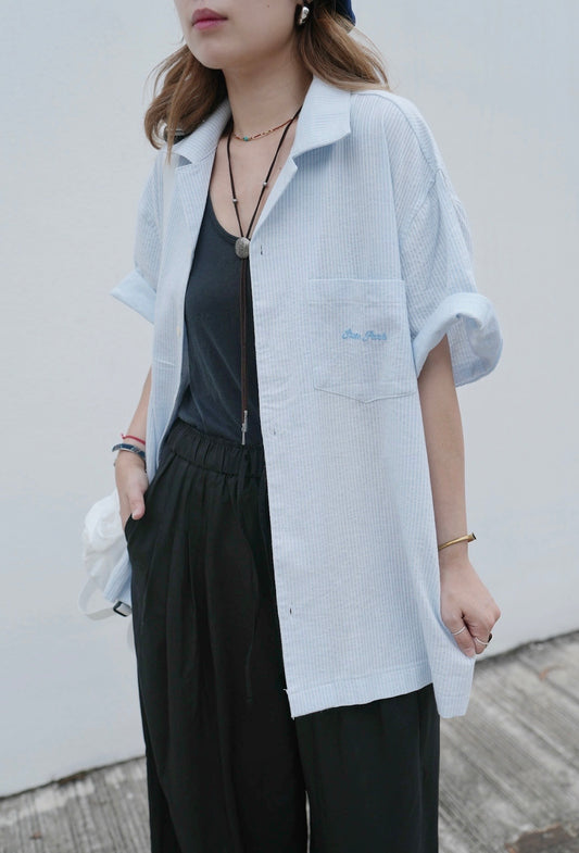 MZ794 STRIPED BOYFRIEND SHIRT