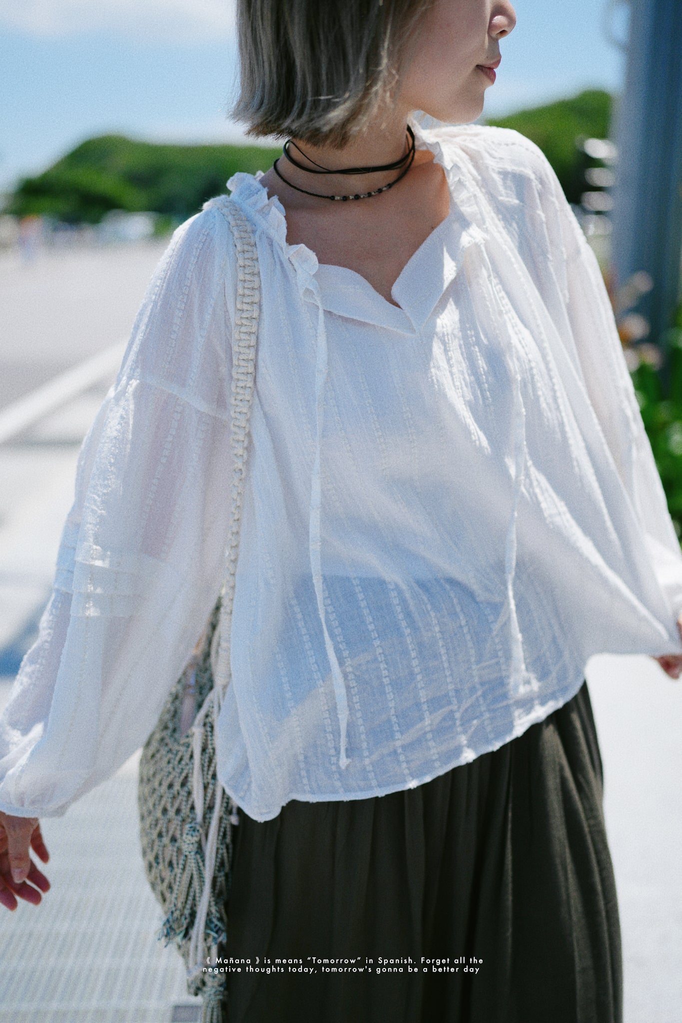 MZ523 DOBBY COTTON BLOUSE