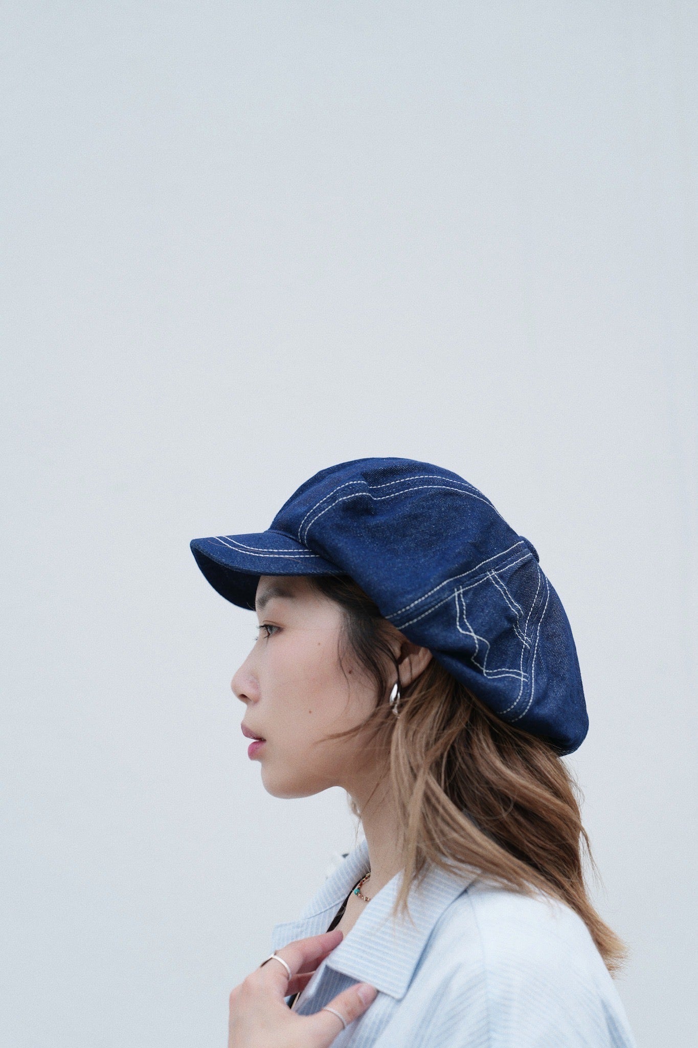 MZ795 DENIM NEWSBOY CAP