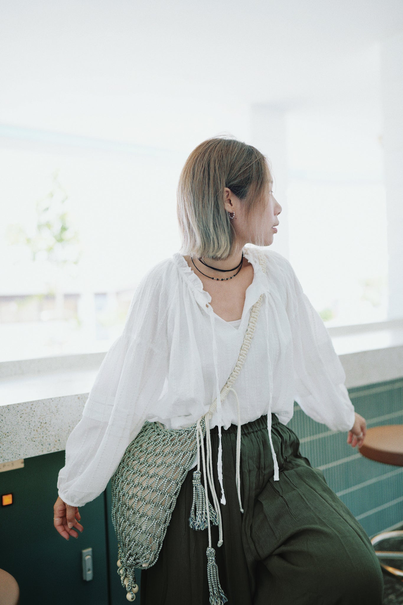 MZ523 DOBBY COTTON BLOUSE