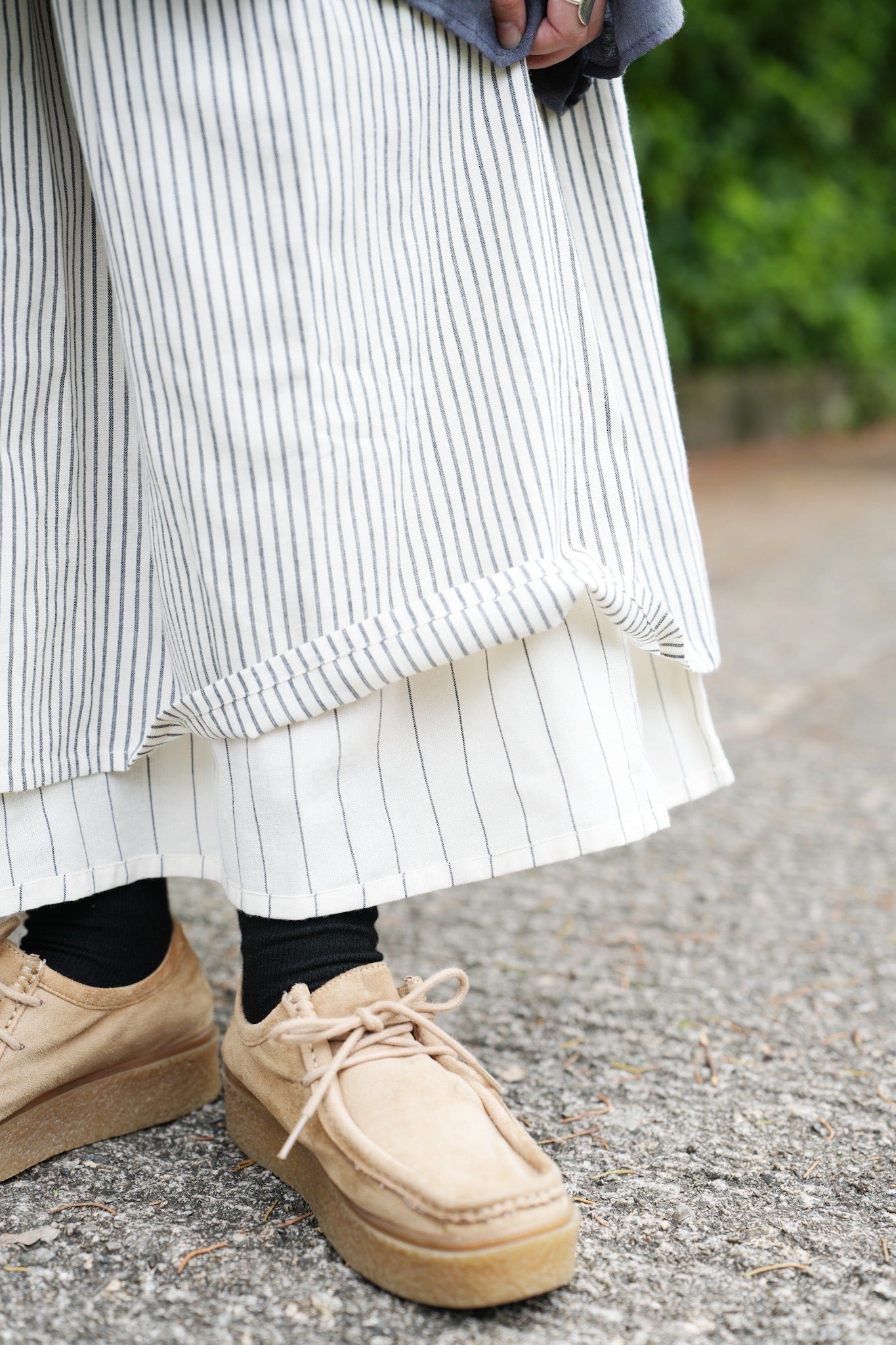 NA449 2WAY REVERSIBLE STRIPED SKIRT