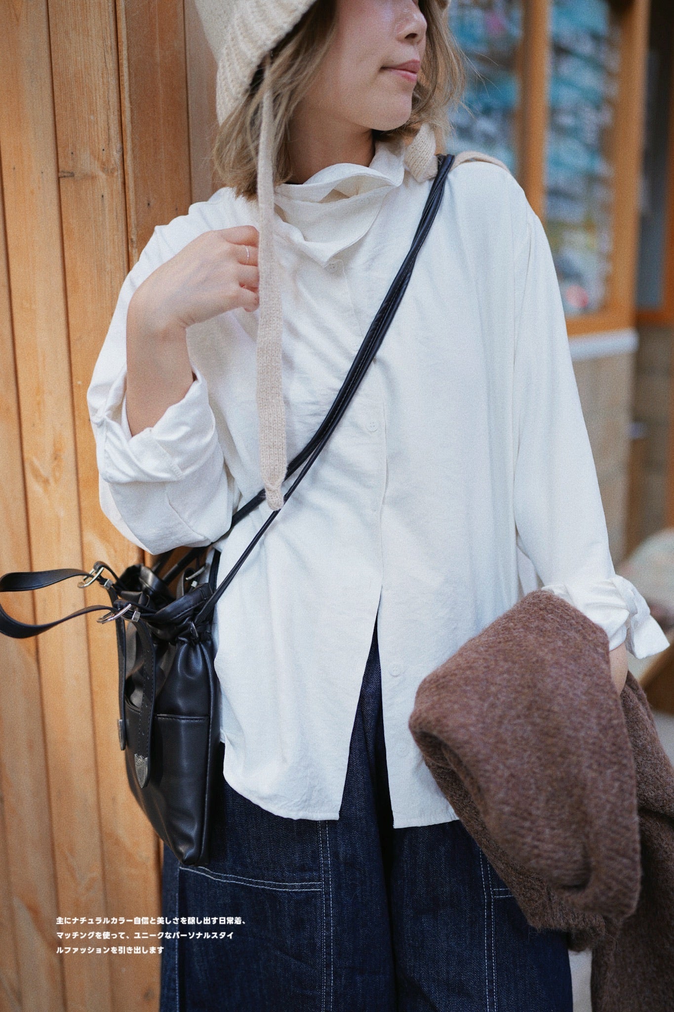 MZ581 HIGH NECK SUEDE SHIRT
