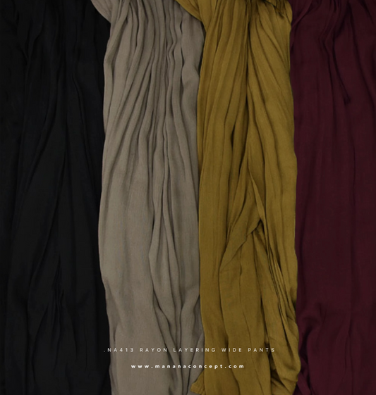 NA413 RAYON WIDE PANTS