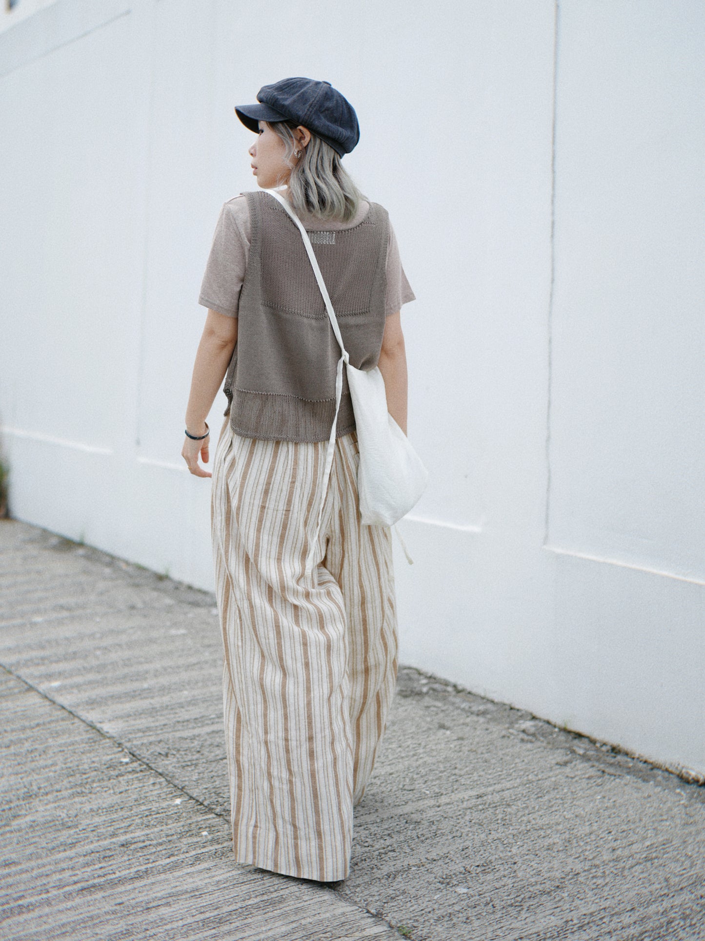 MZ358 Washed Denim Newsboy Cap