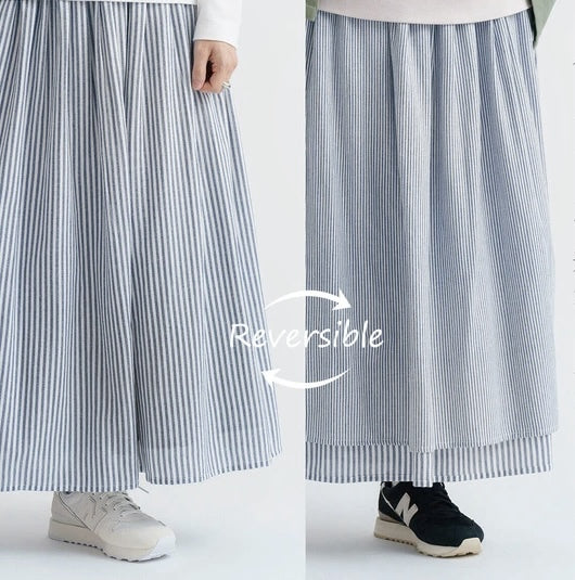NA449 2WAY REVERSIBLE STRIPED SKIRT