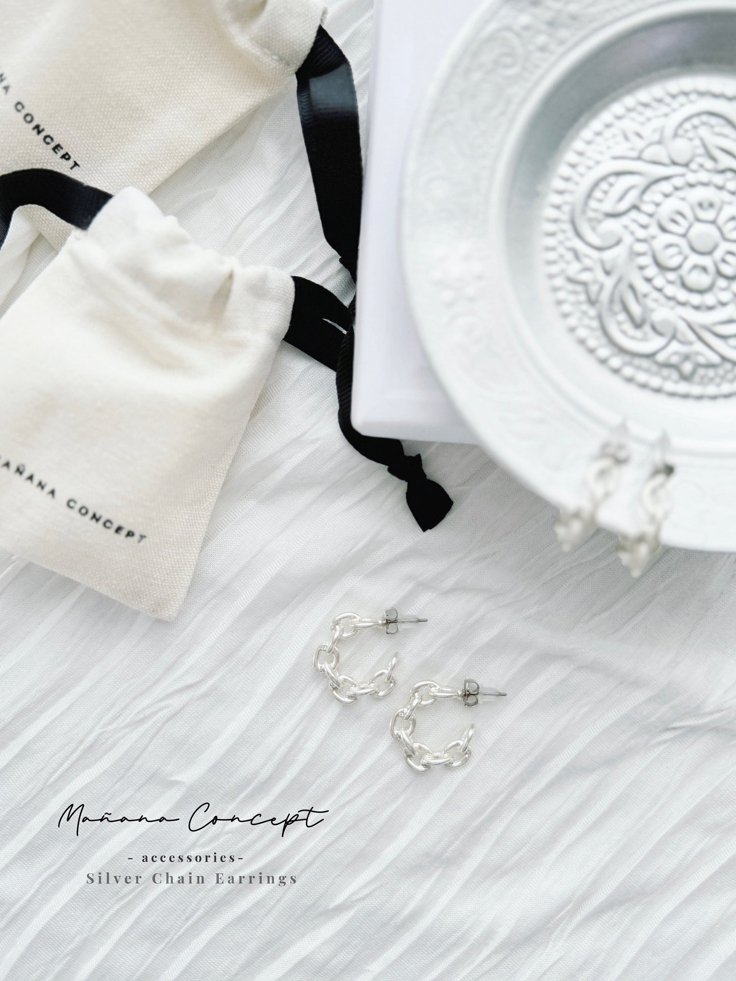 MZ359 Silver Chain Earrings