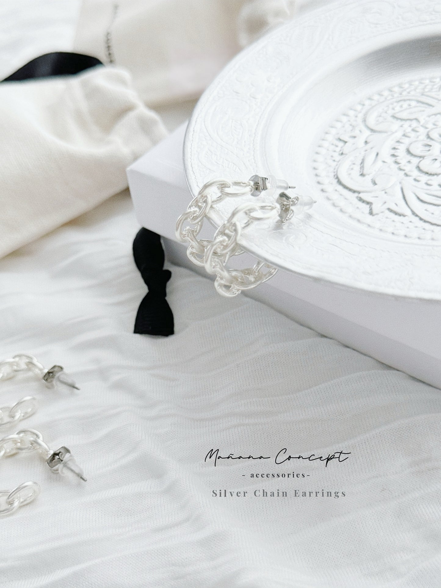 MZ359 Silver Chain Earrings