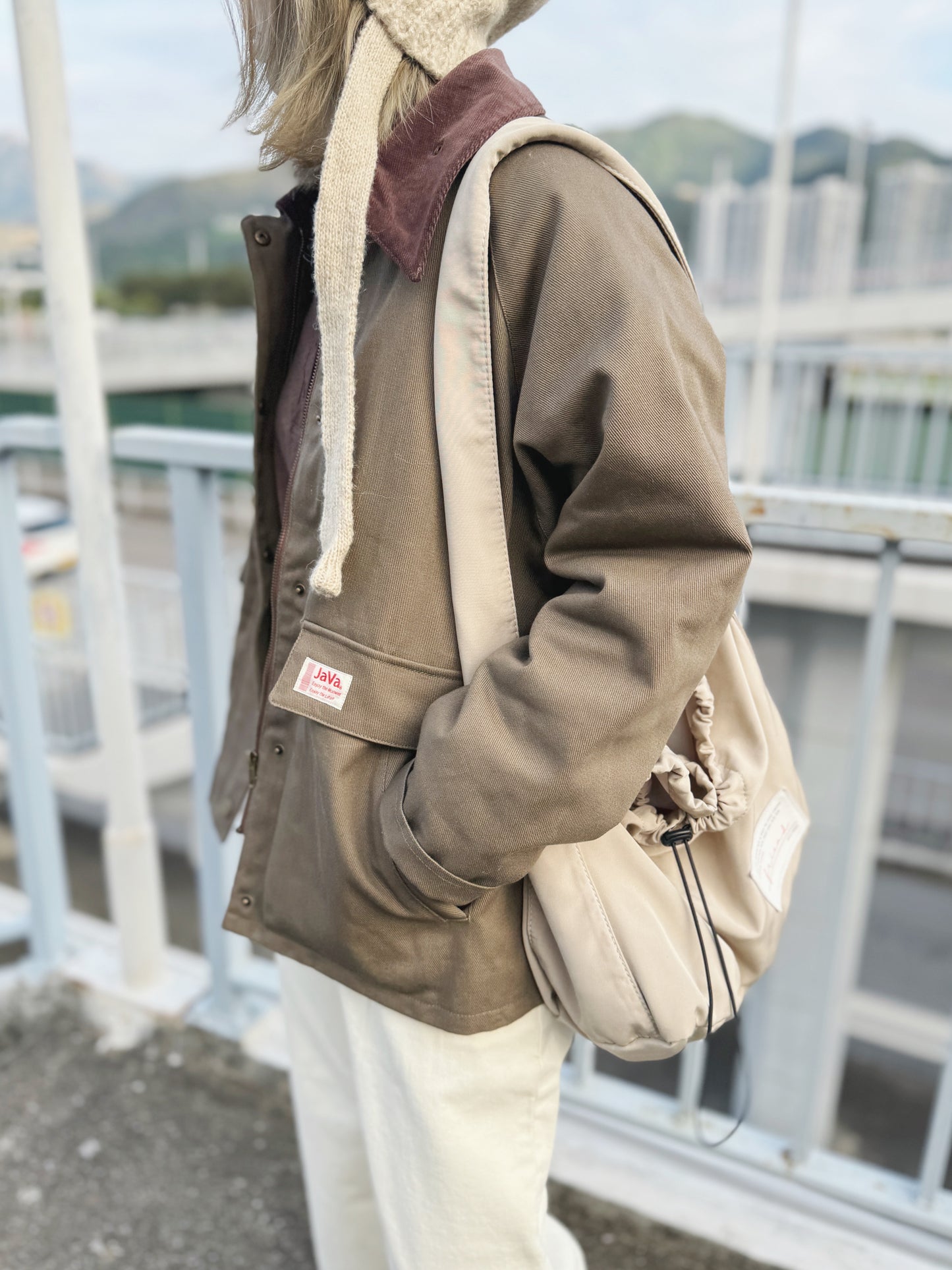 NA-370 Contrast-Collar Quilted Lining Jacket