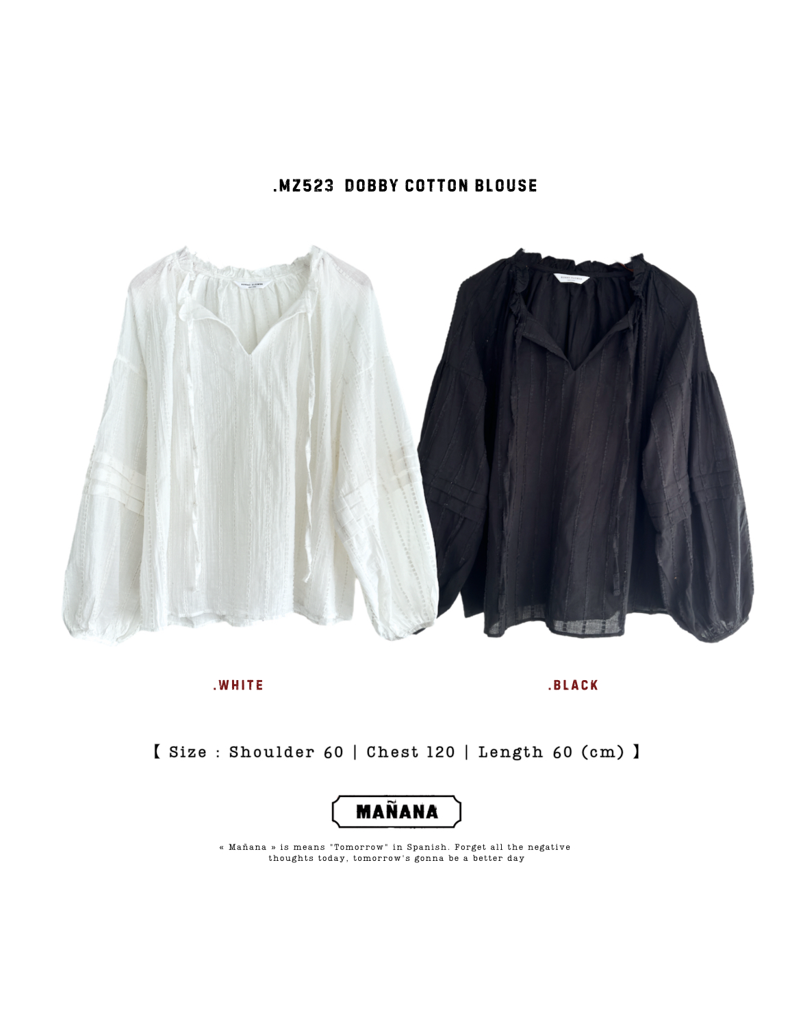 MZ523 DOBBY COTTON BLOUSE