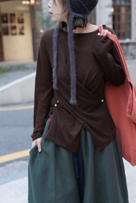 MZ875 CROSS SPLIT TOP