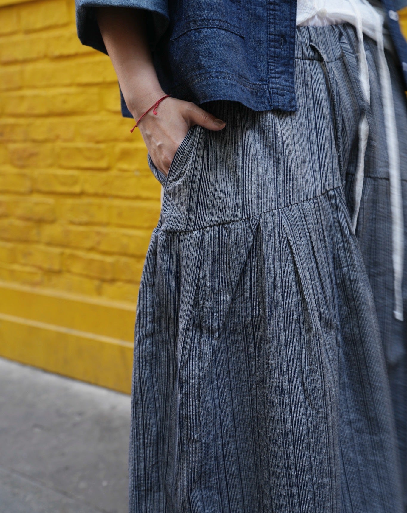 MZ738 ELASTIC WAIST STRIPED CULOTTES