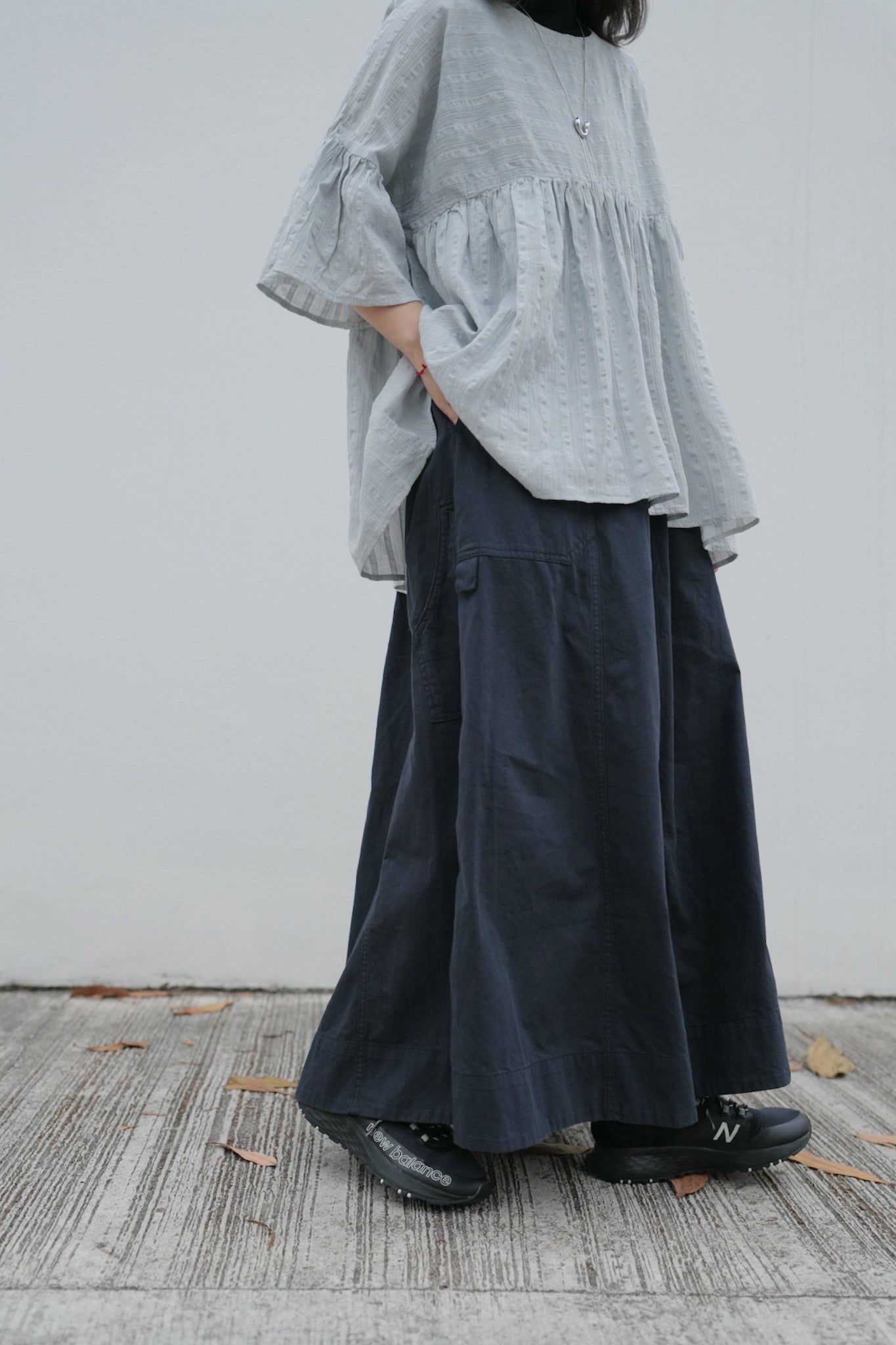 CA691 COTTON FLARE SKIRT WITH BELT