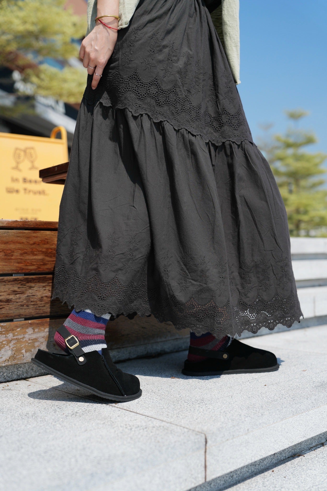 CA903 LAYERED EMBROIDERY SKIRT