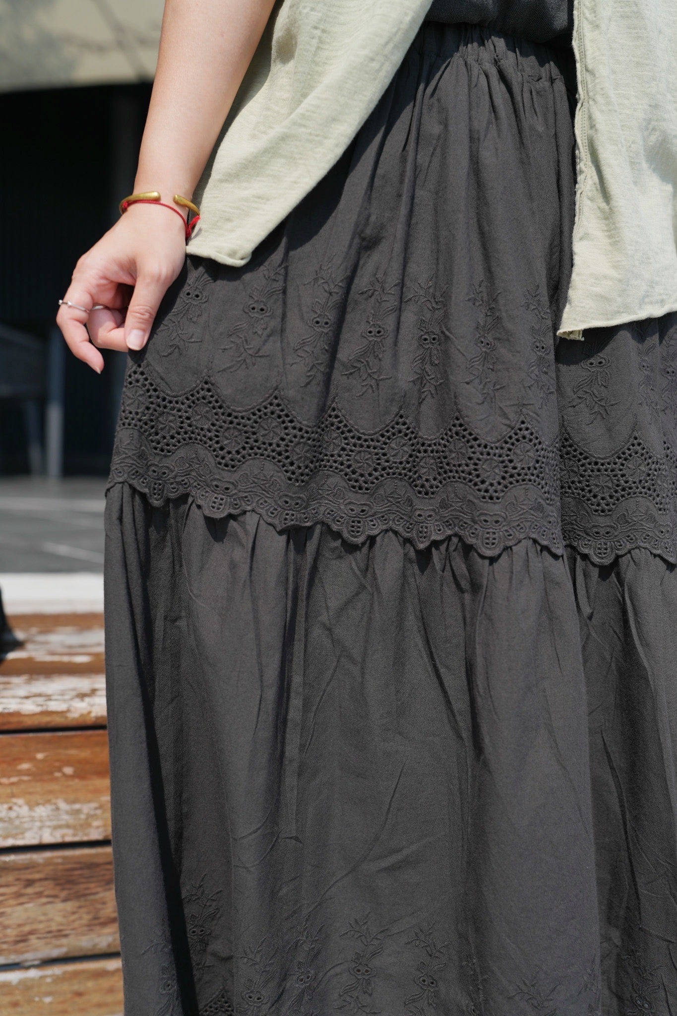 CA903 LAYERED EMBROIDERY SKIRT