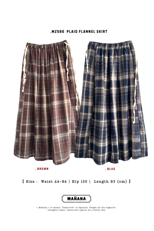 MZ586 PLAID FLANNEL SKIRT
