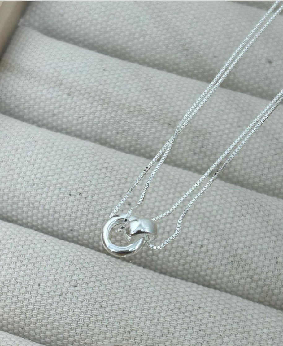 MZ-200 Silver 925 Double Circle necklace