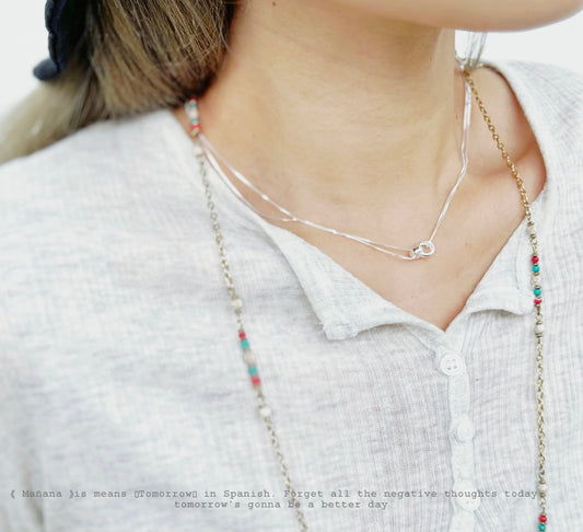 MZ-200 Silver 925 Double Circle necklace