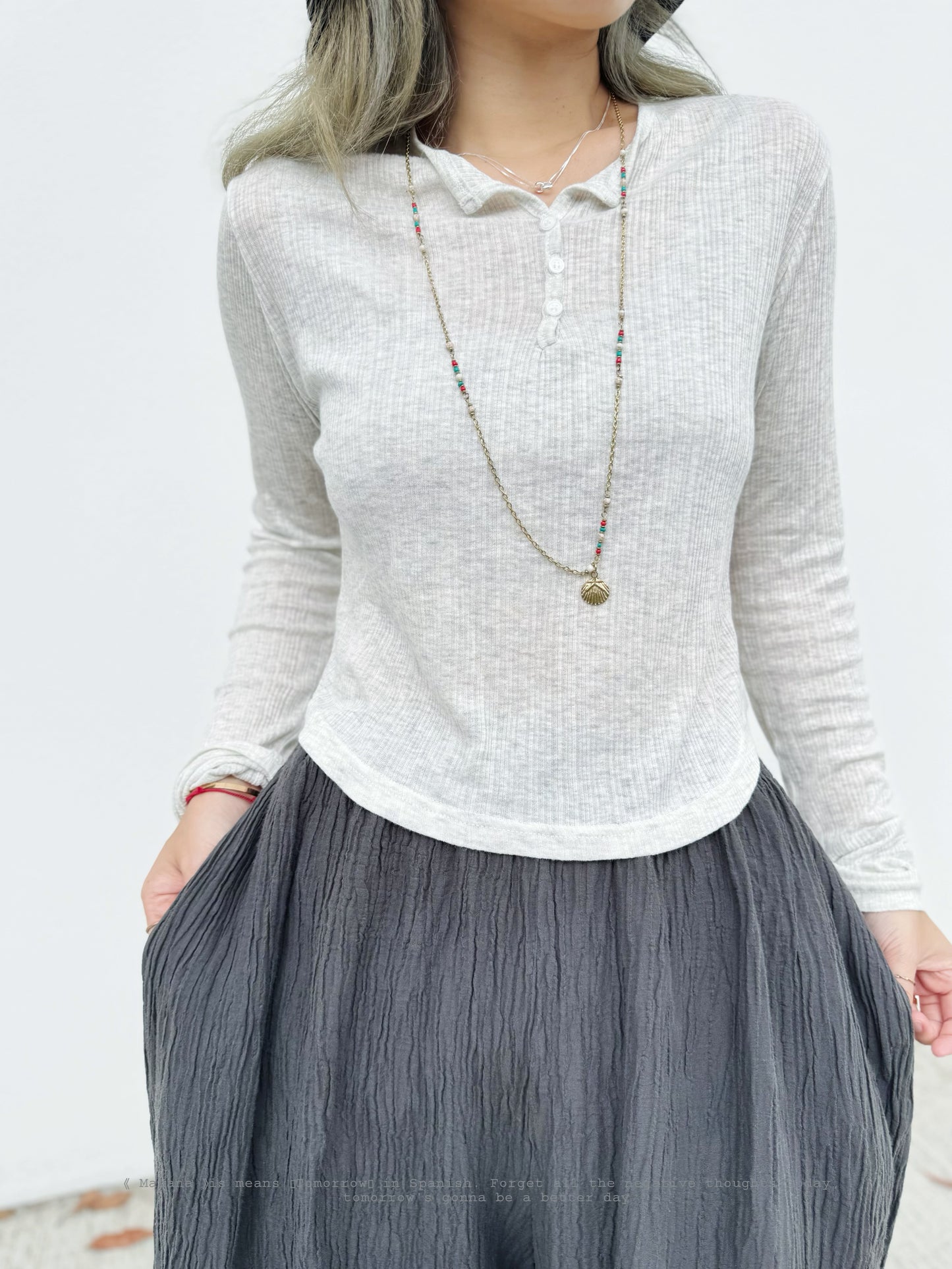 MZ192 Premium Soft Half Button Top