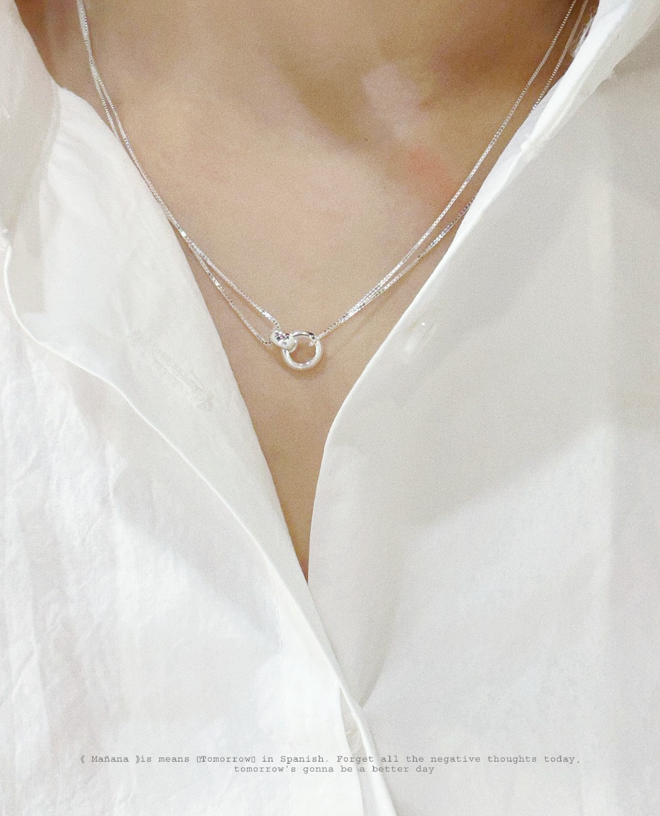 MZ-200 Silver 925 Double Circle necklace