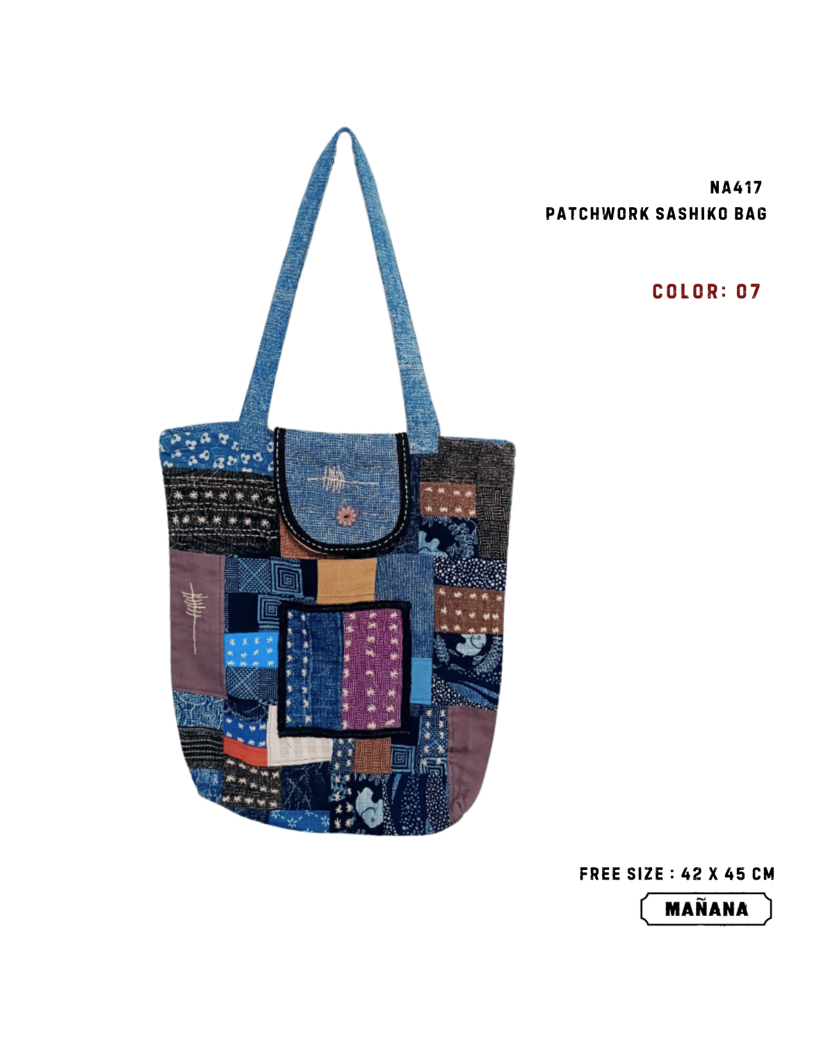 NA417 PATCHWORK SASHIKO BAG