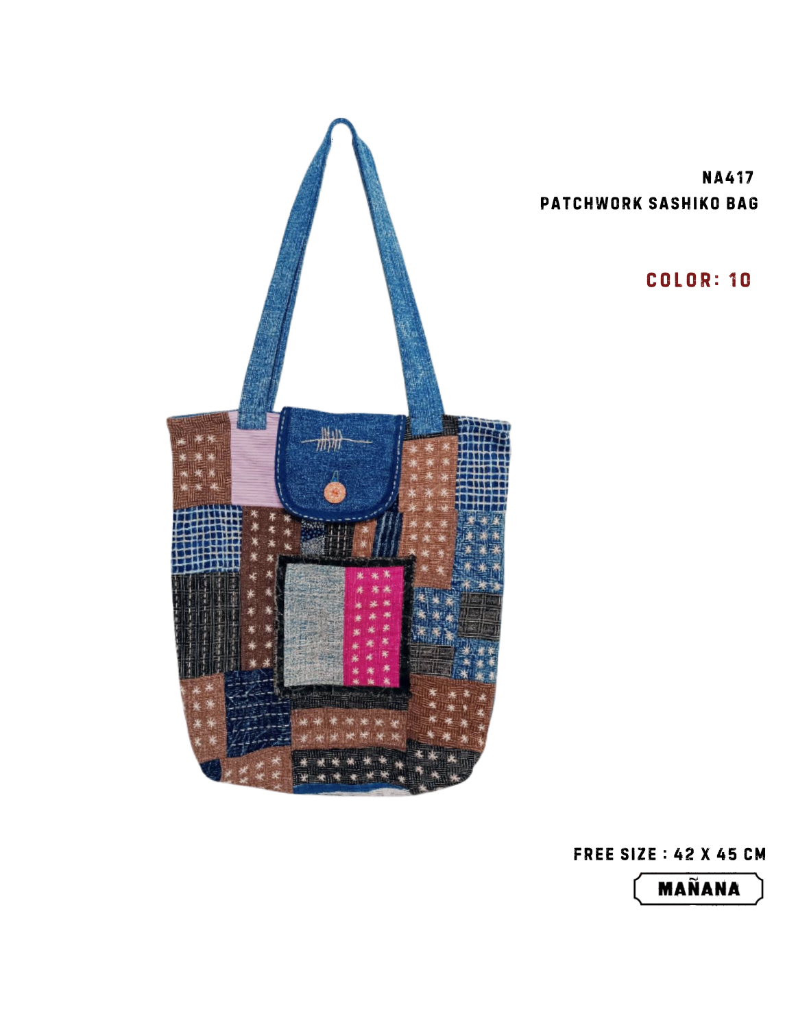 NA417 PATCHWORK SASHIKO BAG