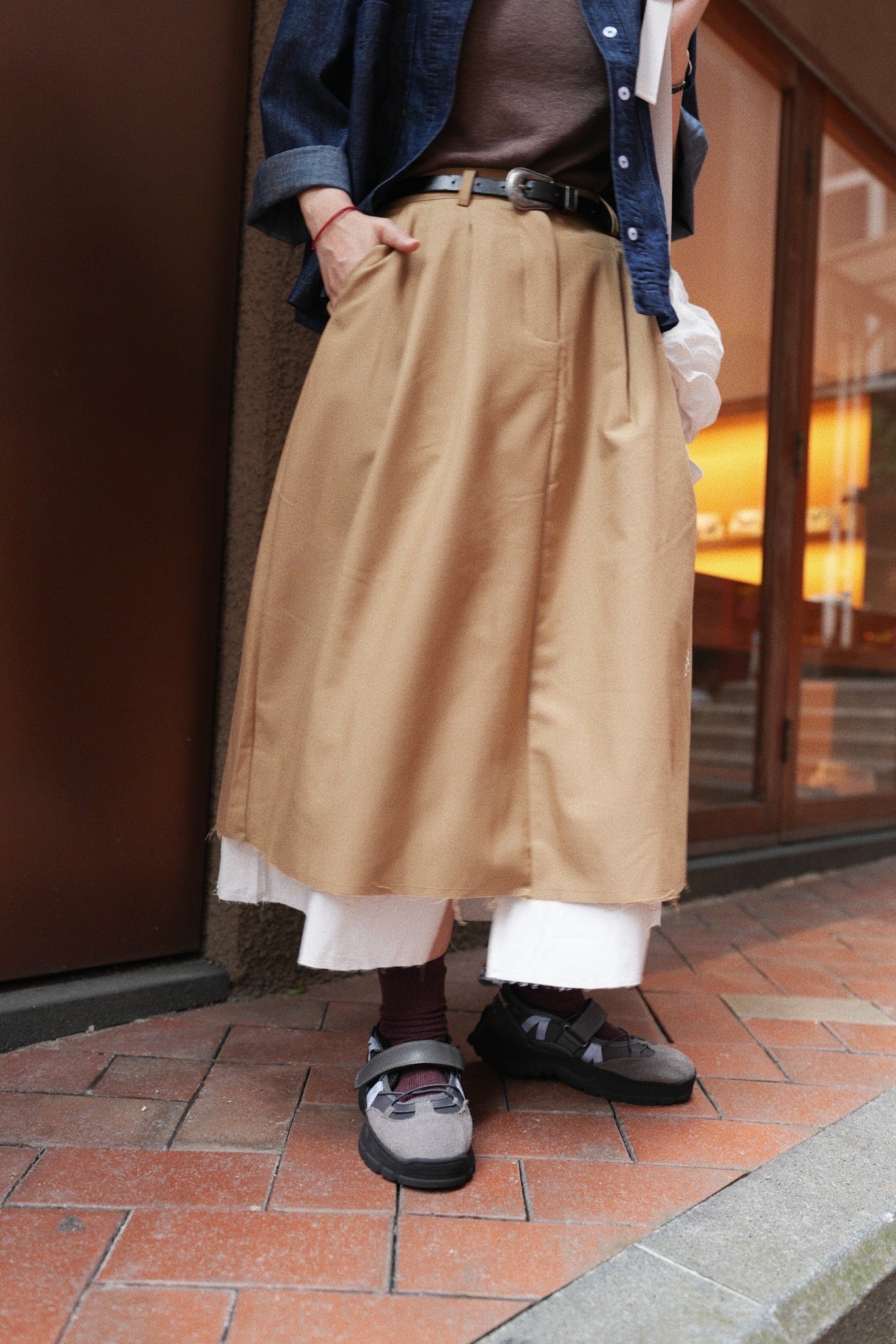 MZ730 NICK NICOLE PINTUCK LAYERED LONG SKIRT