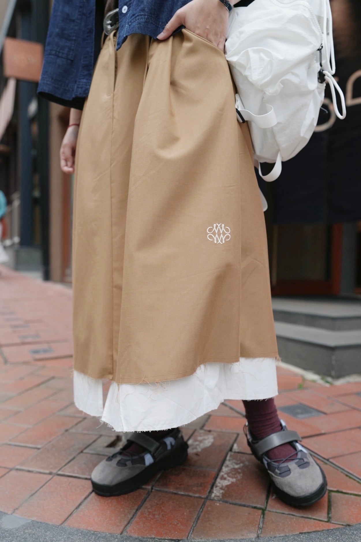 MZ730 NICK NICOLE PINTUCK LAYERED LONG SKIRT