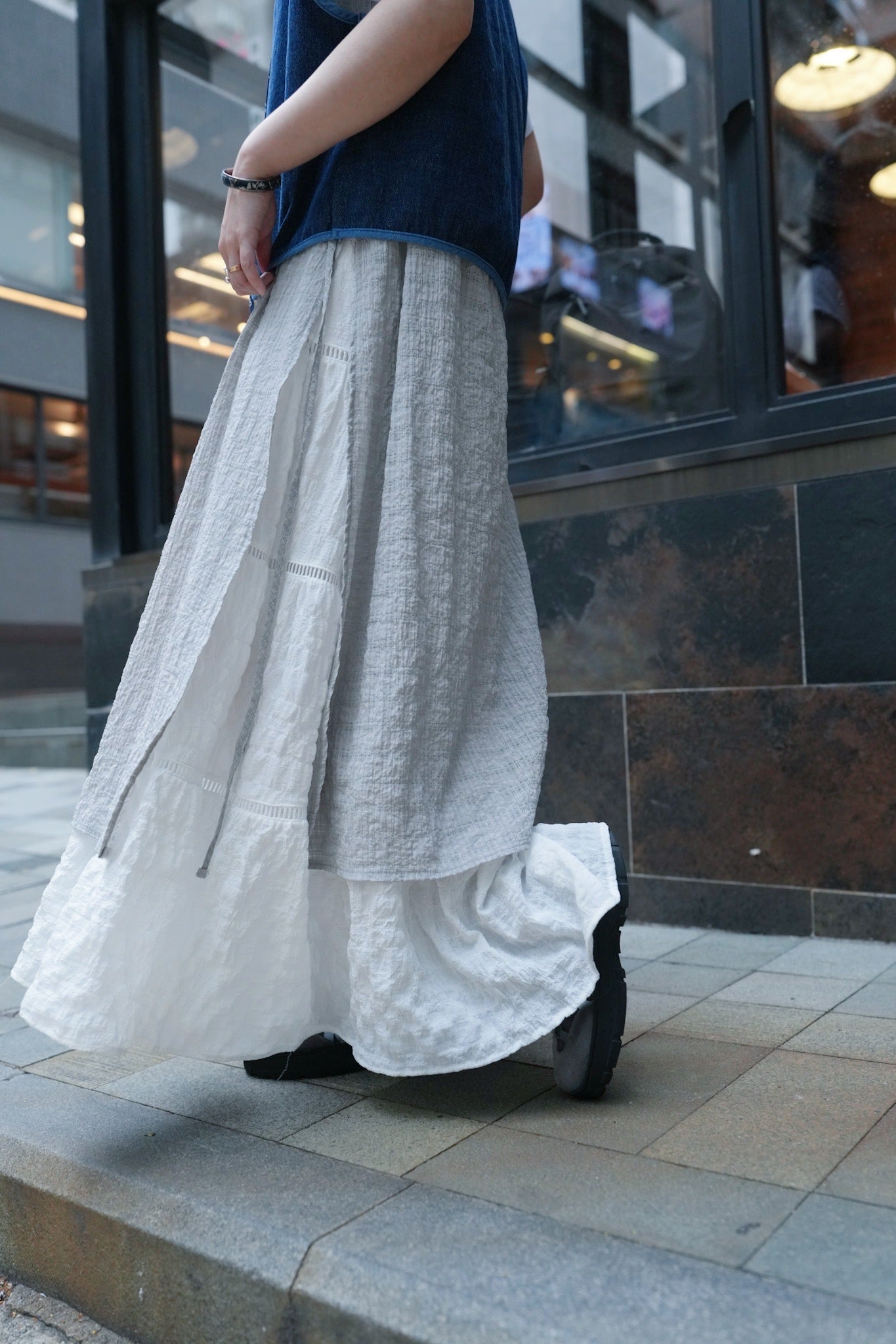 MZ709 CRINKLE LAYER DRESS