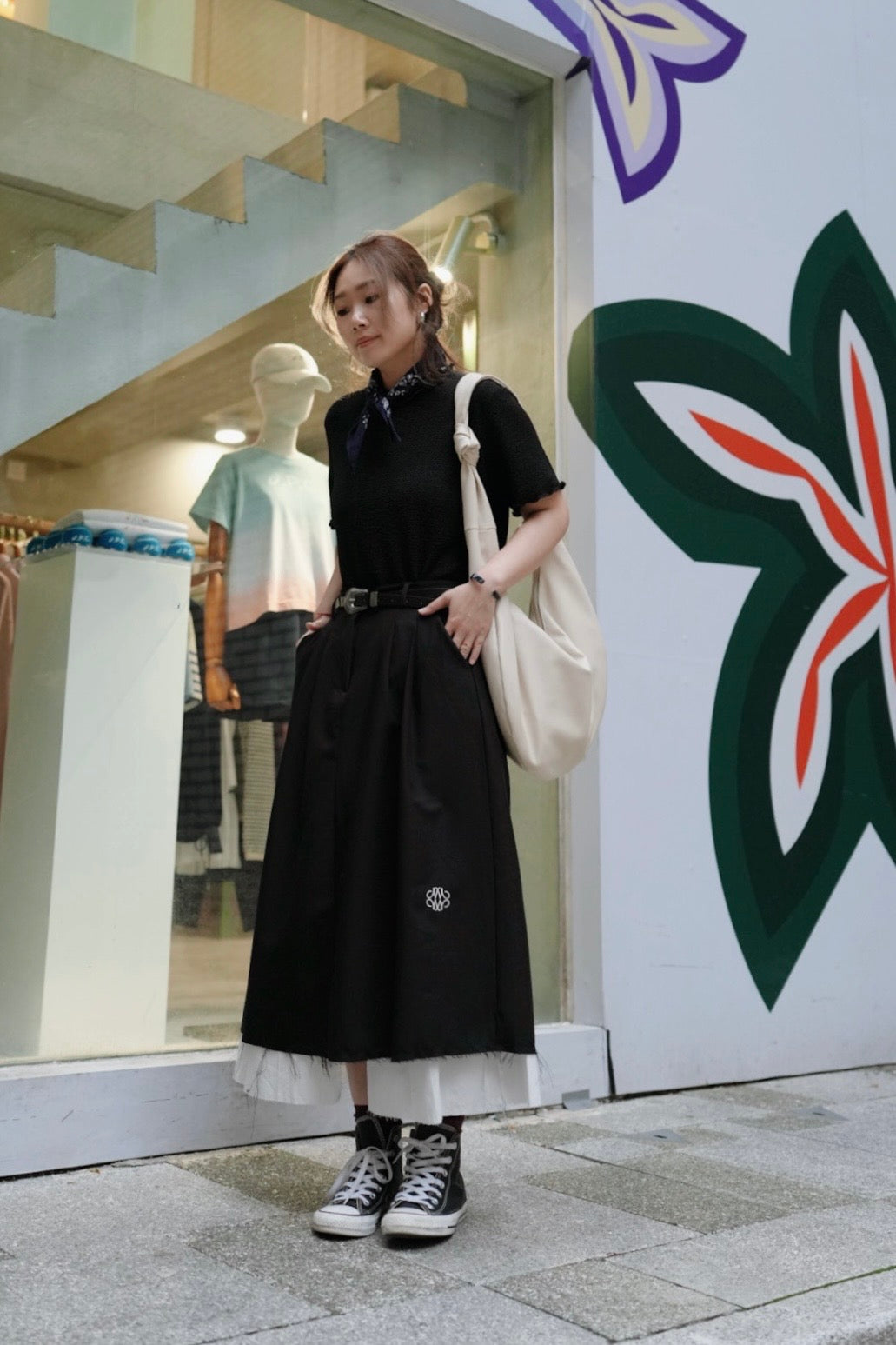 MZ730 NICK NICOLE PINTUCK LAYERED LONG SKIRT