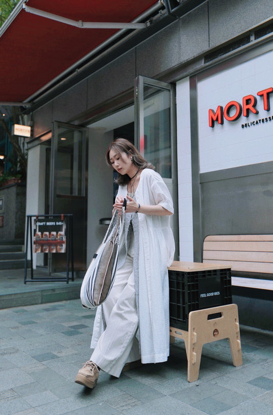 CA689 HITOMI V-NECK SEERSUCKER DRESS