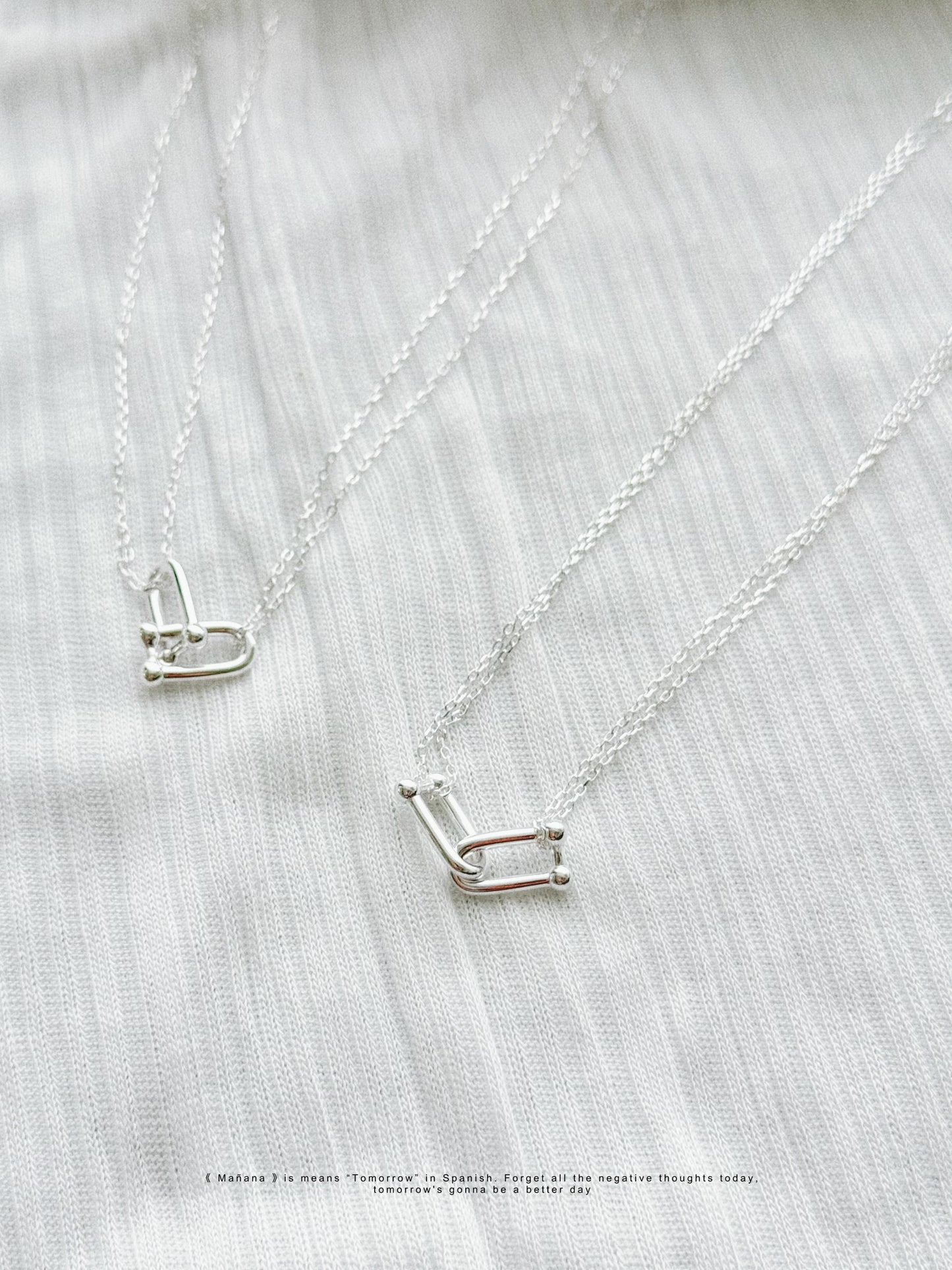 MZ-201 Silver 925 Horsehoe Buckle Necklace