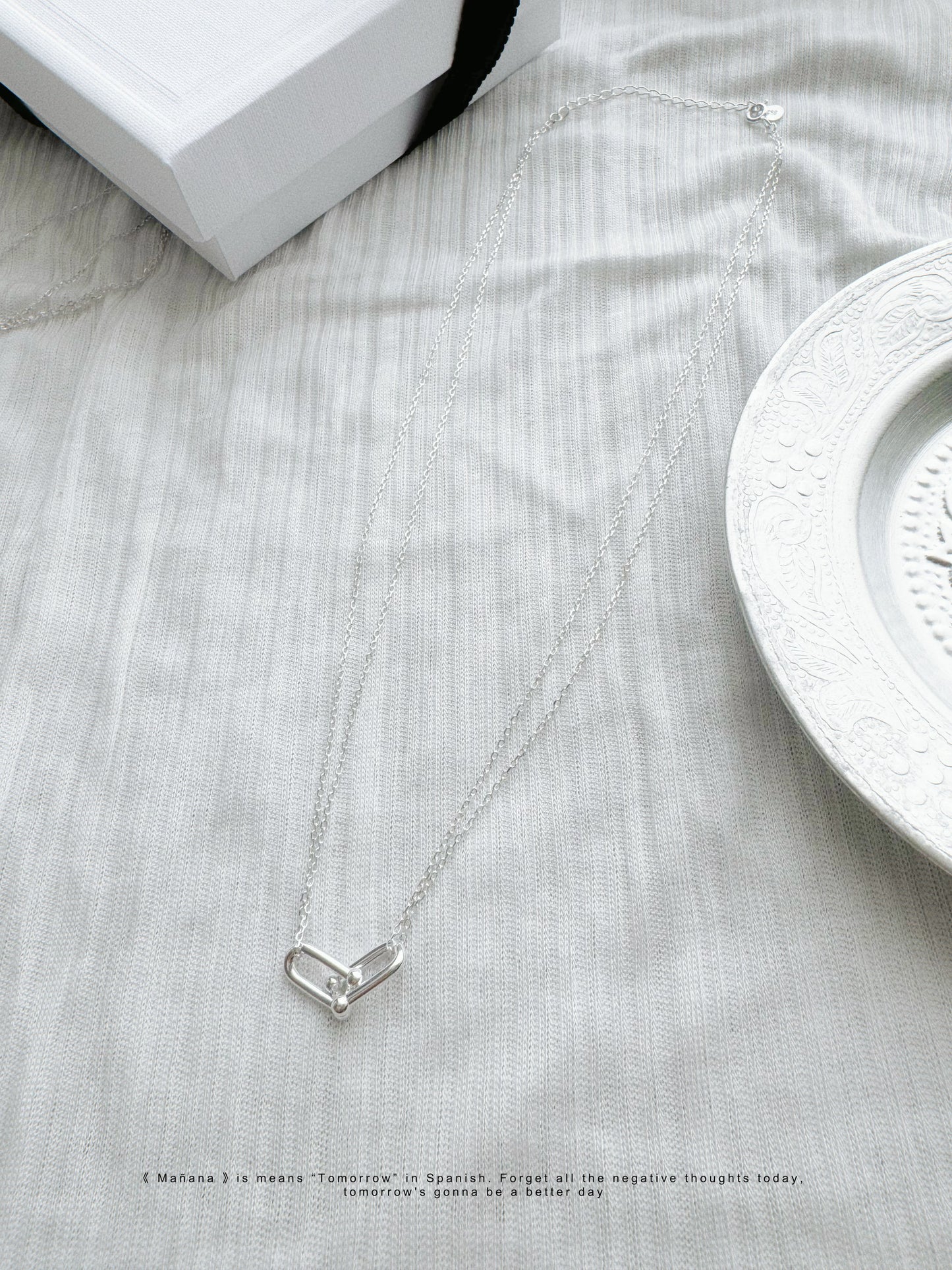 MZ-201 Silver 925 Horsehoe Buckle Necklace