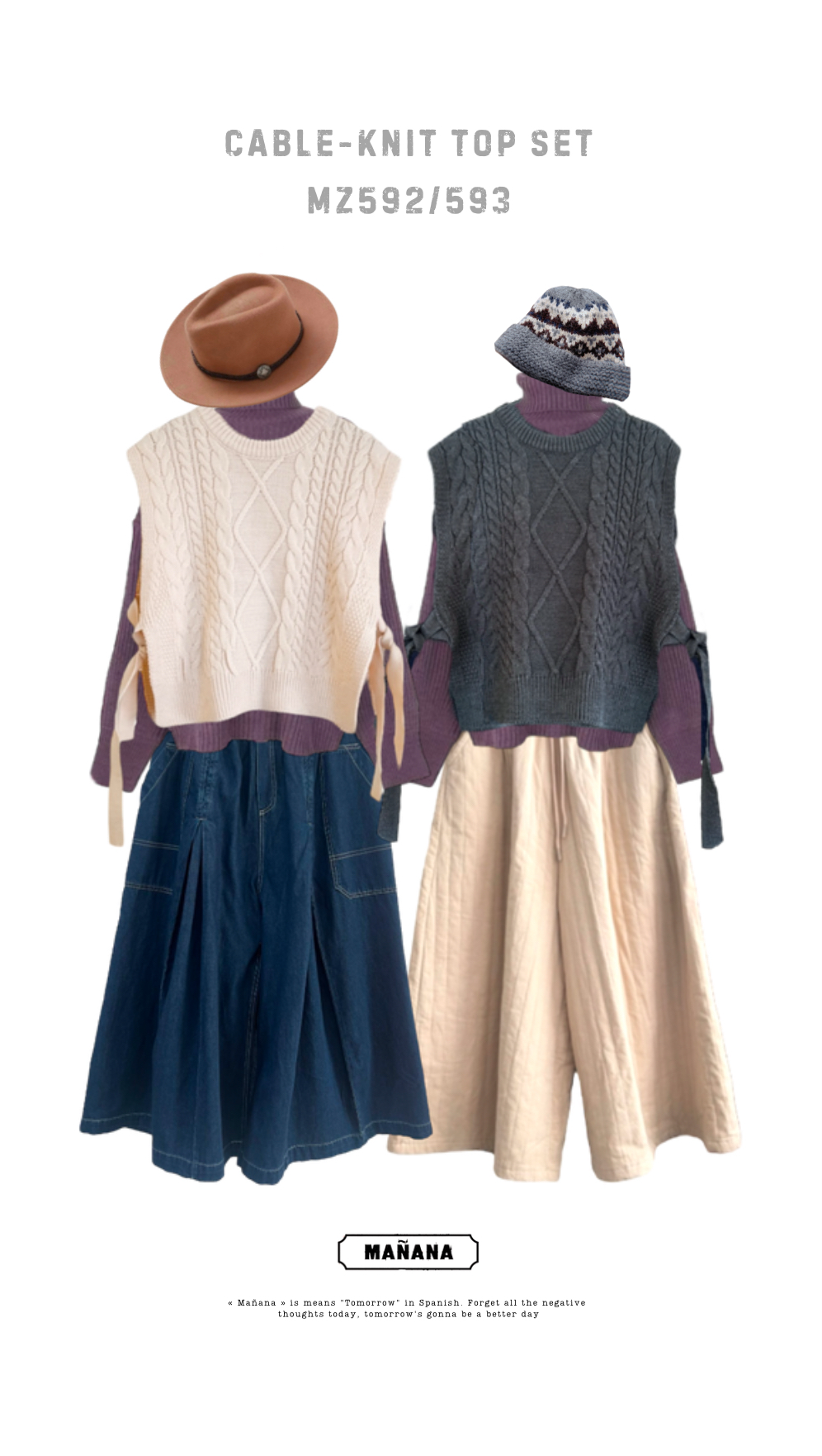 MZ592 TURTLE NECK KNIT TOP