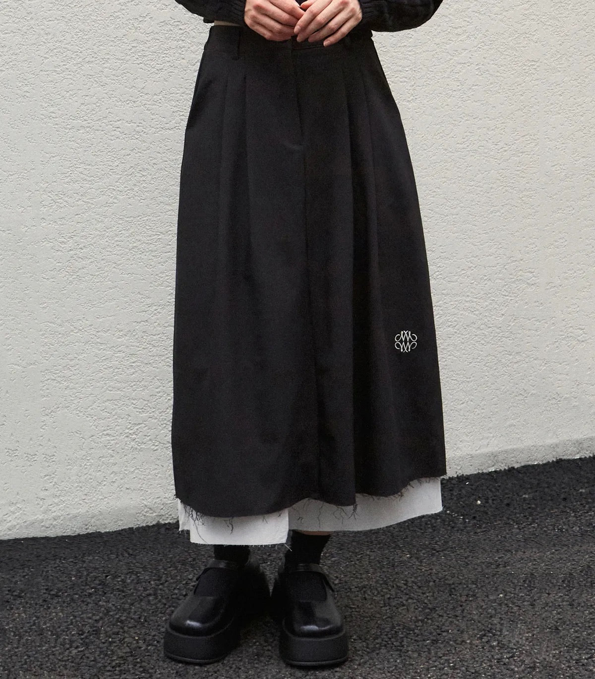 MZ730 NICK NICOLE PINTUCK LAYERED LONG SKIRT