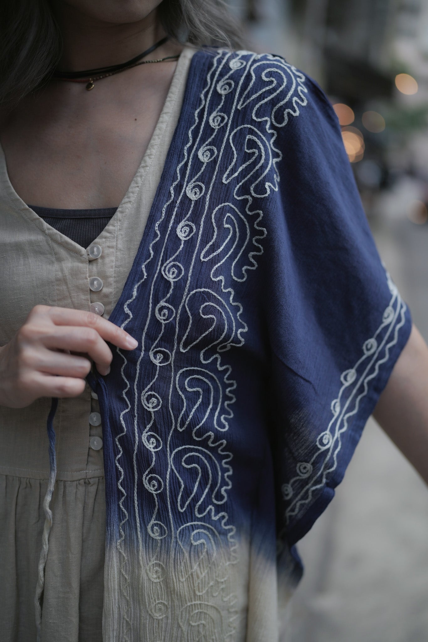 NA378 Embroidered Gradient Cardigan