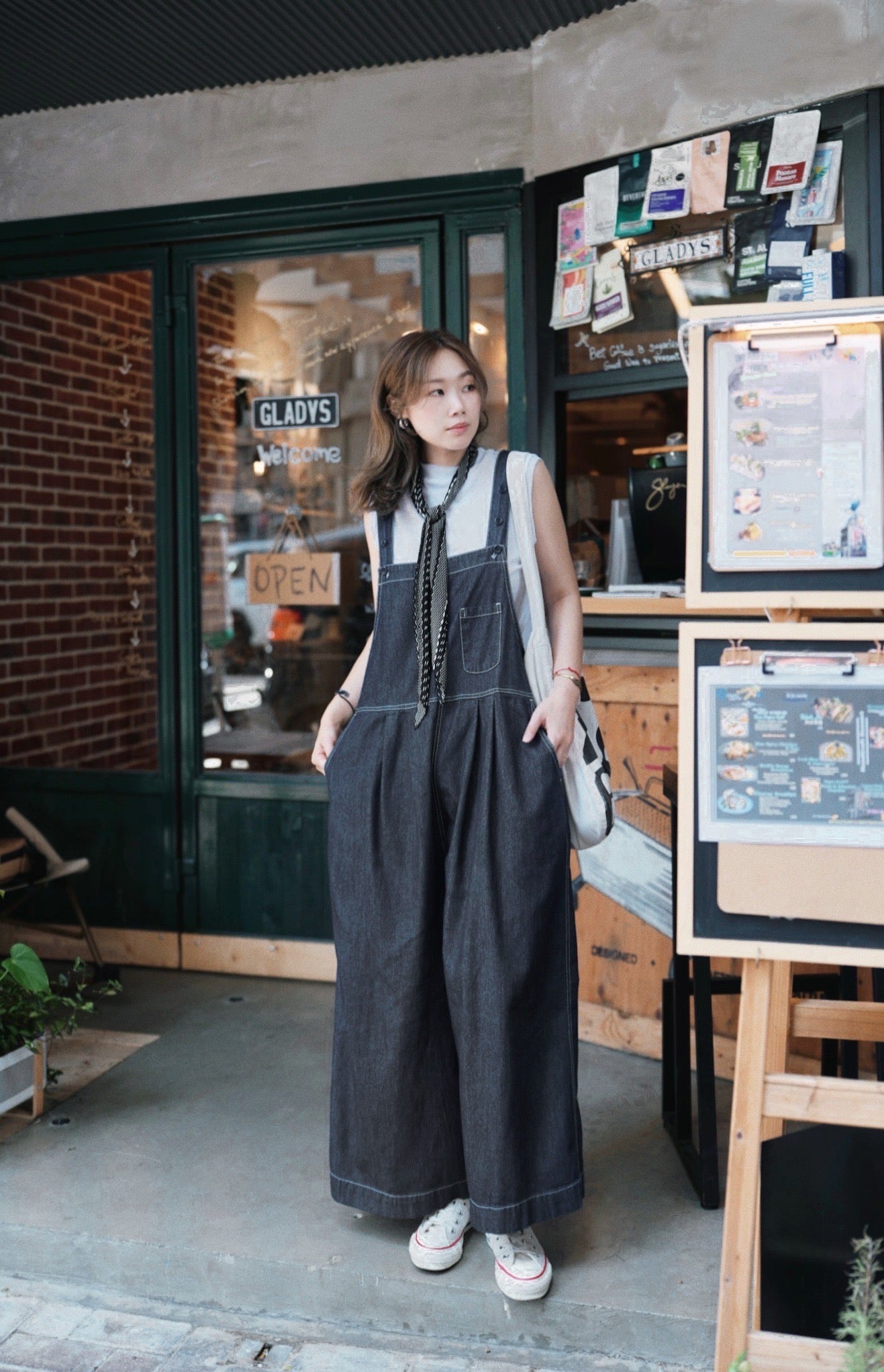 CA907 DENIM POCKET JUMPER PANTS